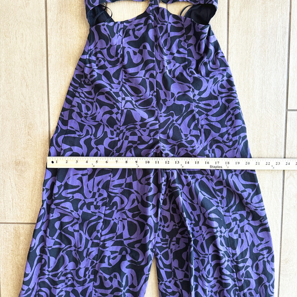 Free People Womens Kira Wide Leg Halter Jumpsuit XS Cut-Out Boho Festival Cotton - Picture 10 of 12